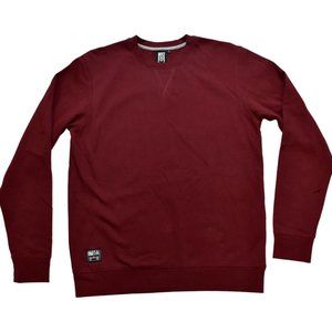 OMIT Apparel Mens Maroon Fleece Crew Neck Sweatshirt New Large